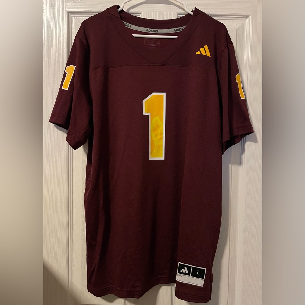 Arizona State ASU Sun Devils Home Mens Football Jersey Adidas #1 JD8204 NEW